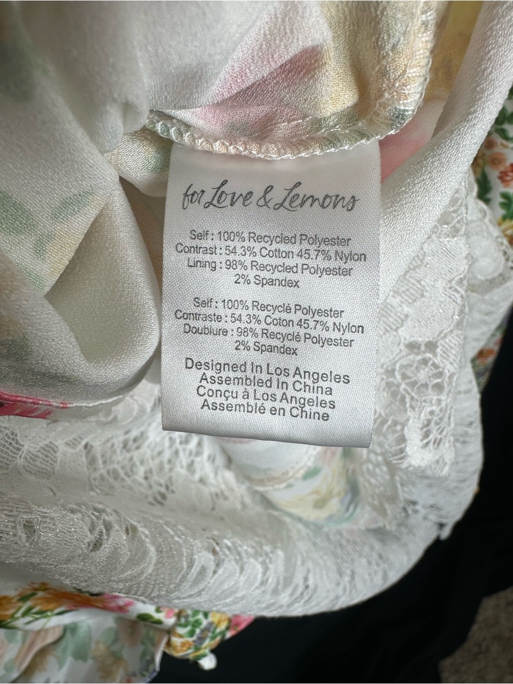 For Love & Lemons Rosalyn Marigold Floral Lace Patchwork Maxi Dress Medium - Picture 7 of 11